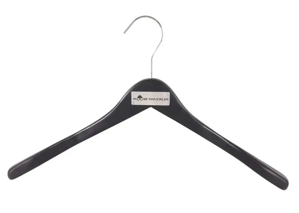 Moose Knuckles Heavy Duty Wooden Coat Hangers Set of 4 Black